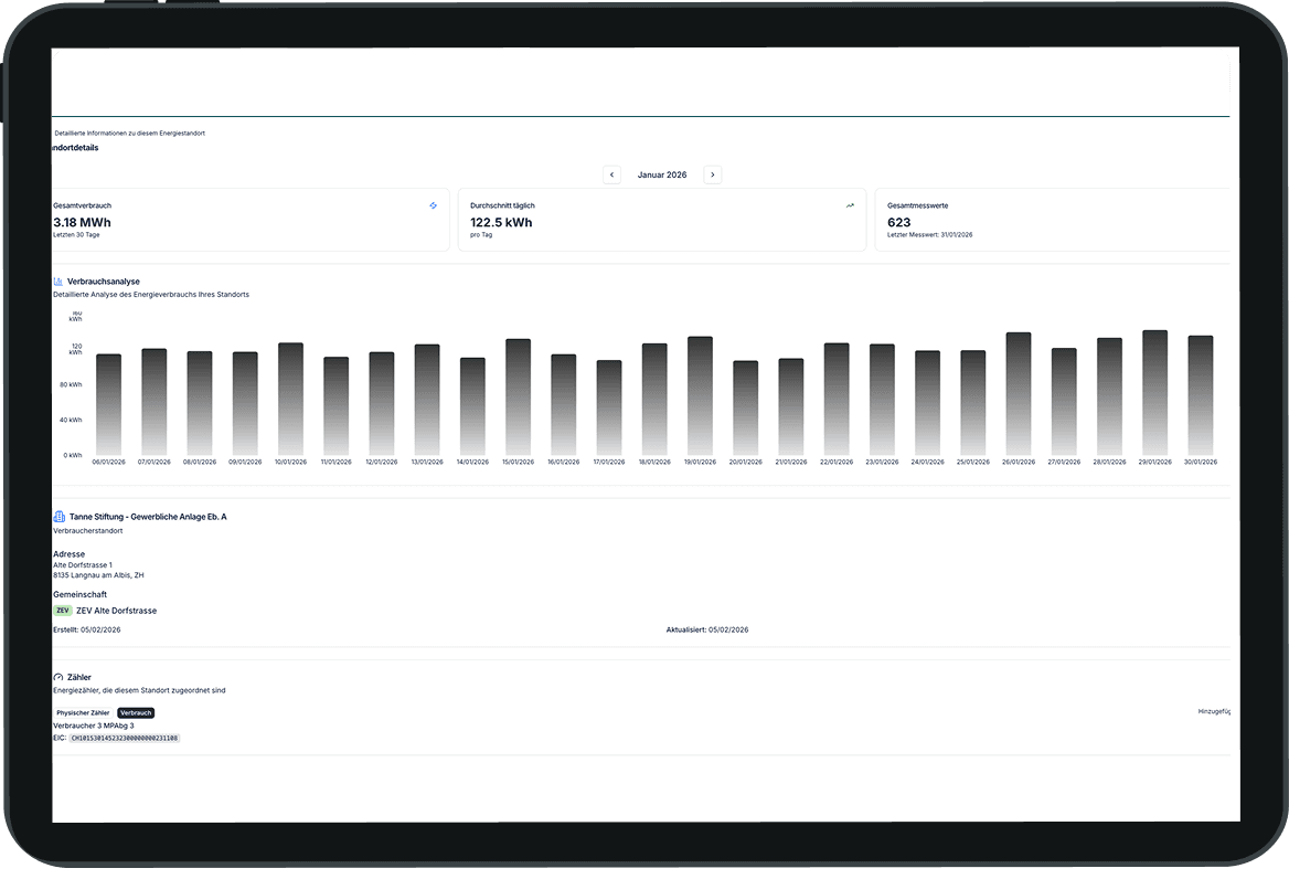 Upgrid consumer dashboard showing energy usage and savings